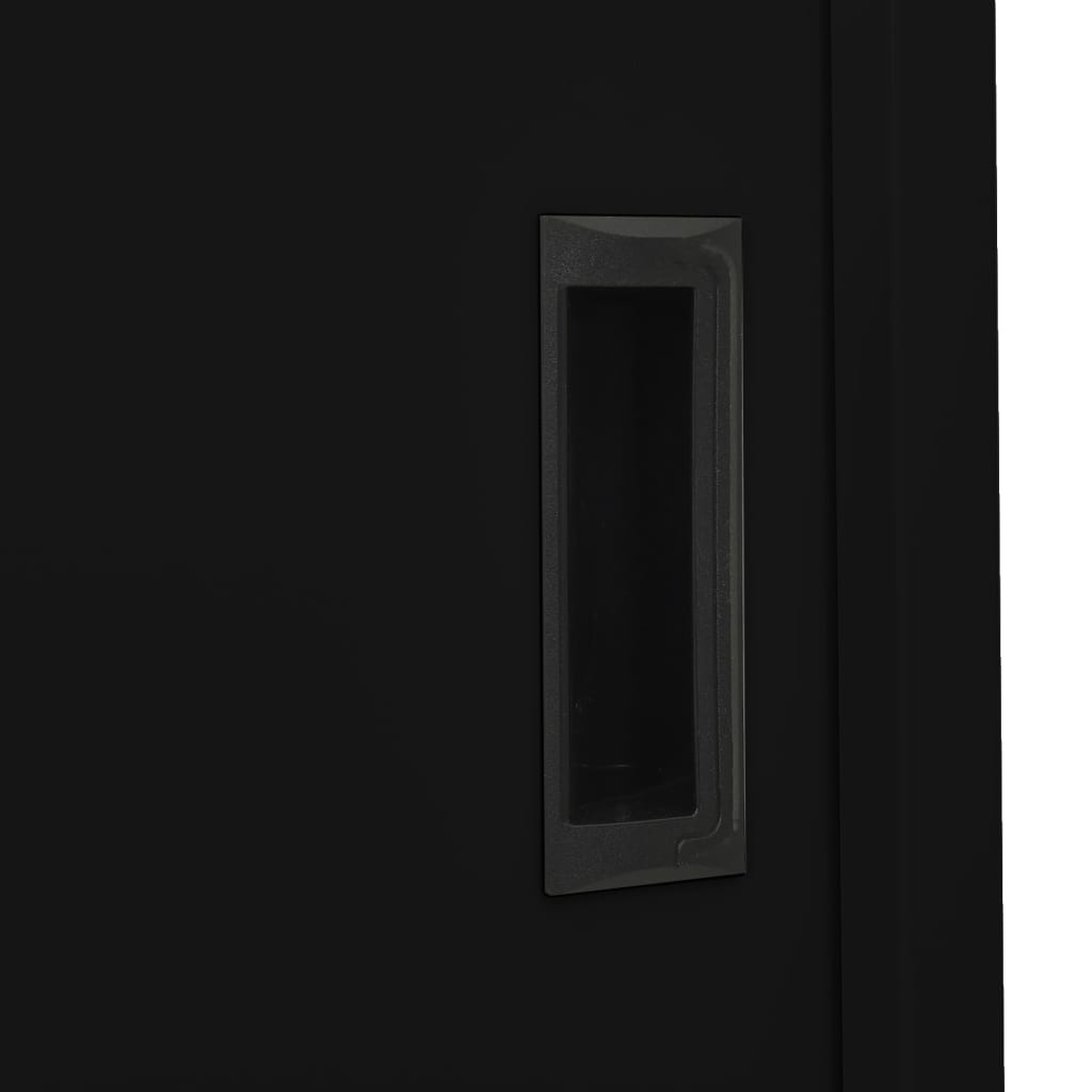 Büroschrank mit Schiebetüren Weiß 90x40x180 cm Stahl