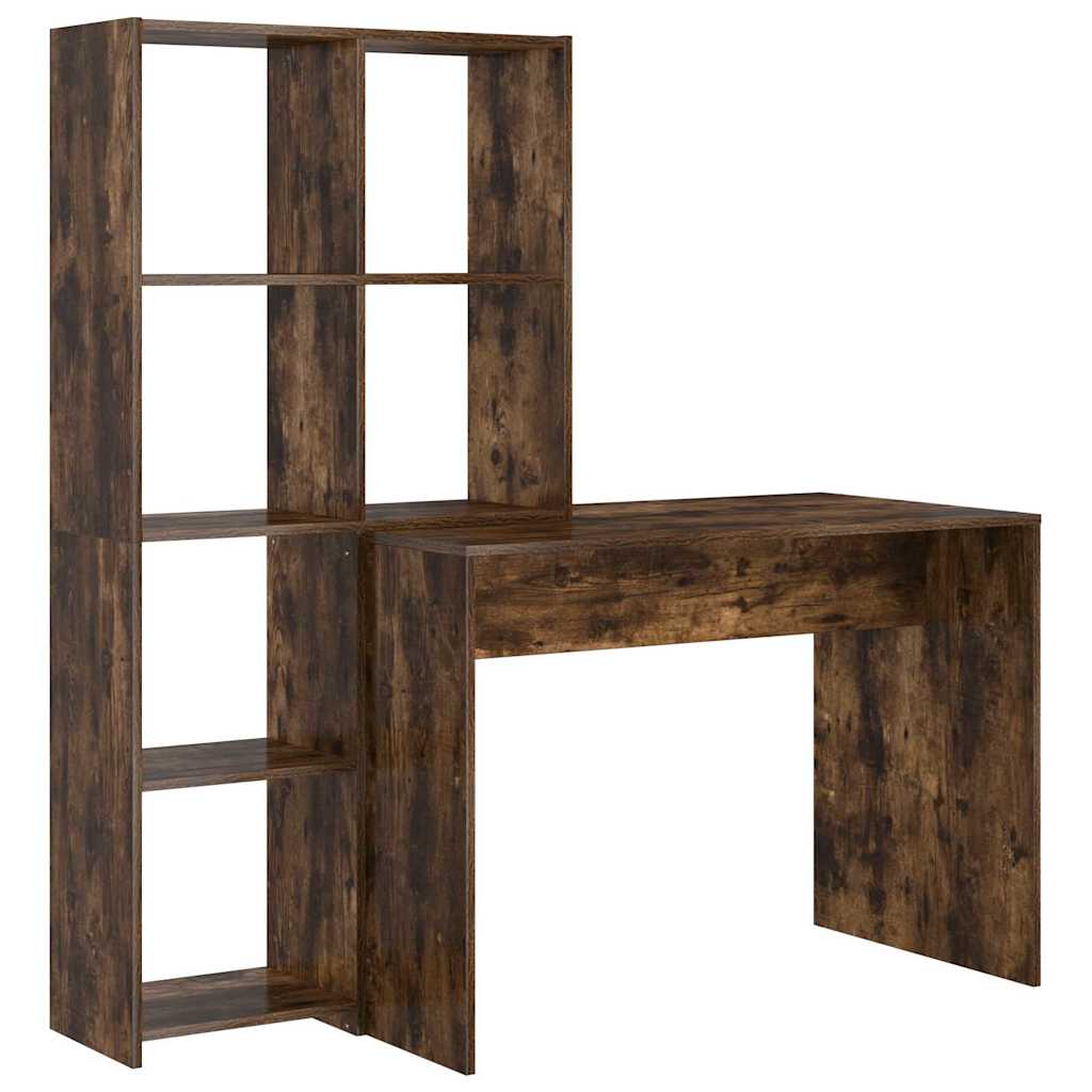 Schreibtisch mit Regal Weiß 138,5 x 55 x 143 cm Holzwerkstoff