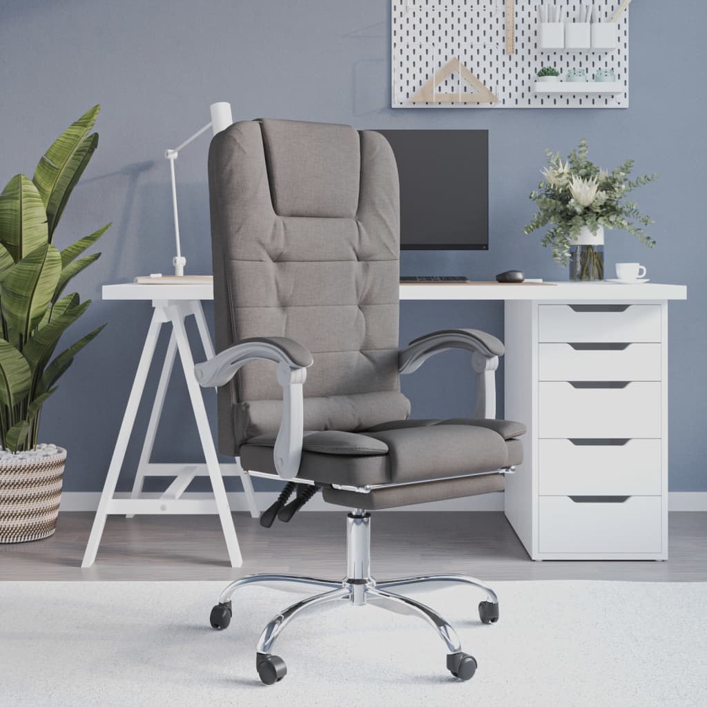 Bürostuhl mit Massagefunktion Taupe Stoff