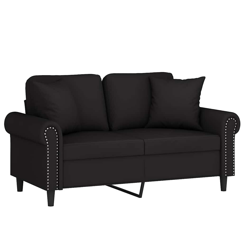 2-Sitzer-Sofa mit Zierkissen Dunkelgrün 120 cm Samt