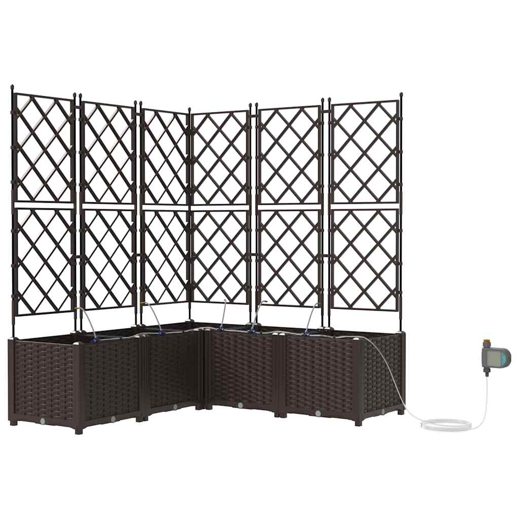 Garten-Pflanzgefäß 4 Stk. Braun 160 x 40 x 22 cm PP
