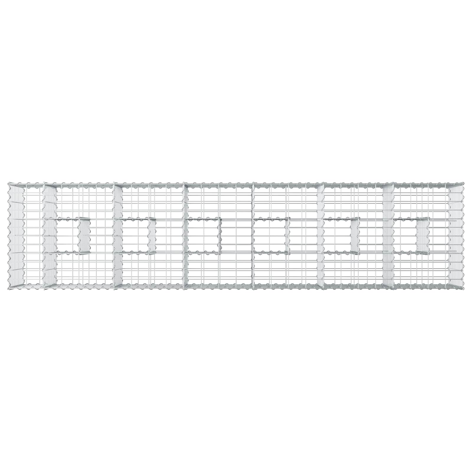 Gabionen Hochbeet 2 pcs Silber 260 x 60 x 55 cm