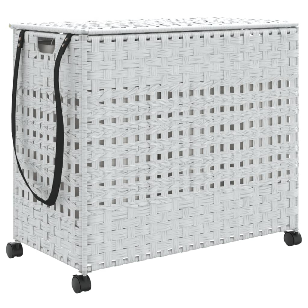 Wäschekorb mit Rollen 66x35x60 cm Rattan