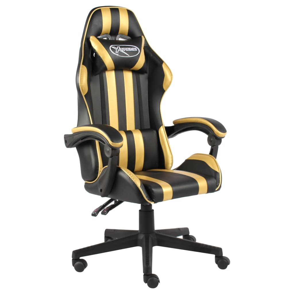 Gaming-Stuhl Schwarz und Blau Kunstleder