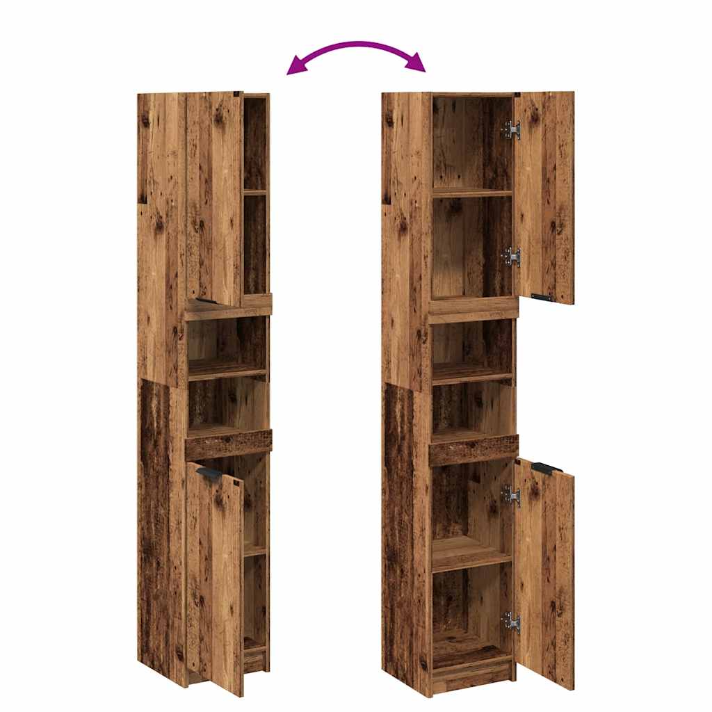 Badschrank Weiß 32x34x188,5 cm Holzwerkstoff