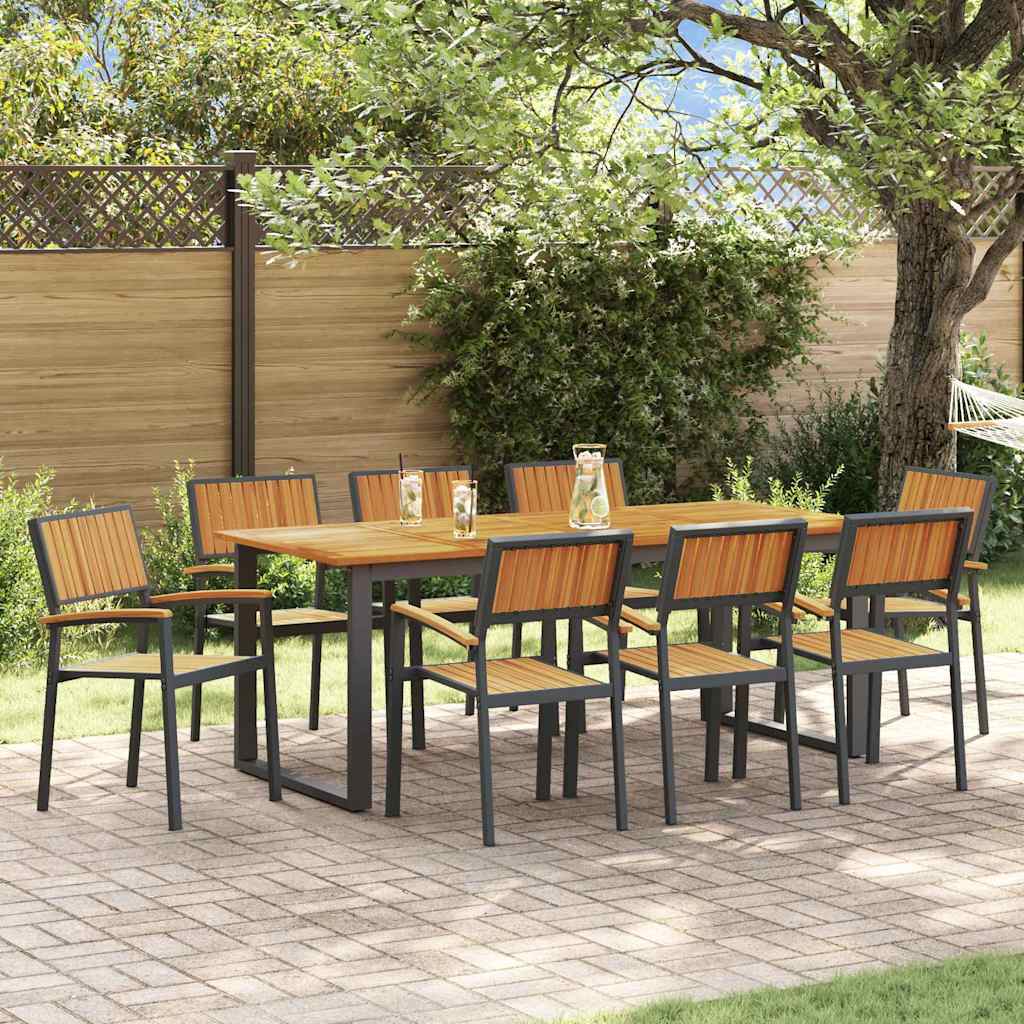 Garten Essgruppe 5 pcs Grau Massivholz Akazie