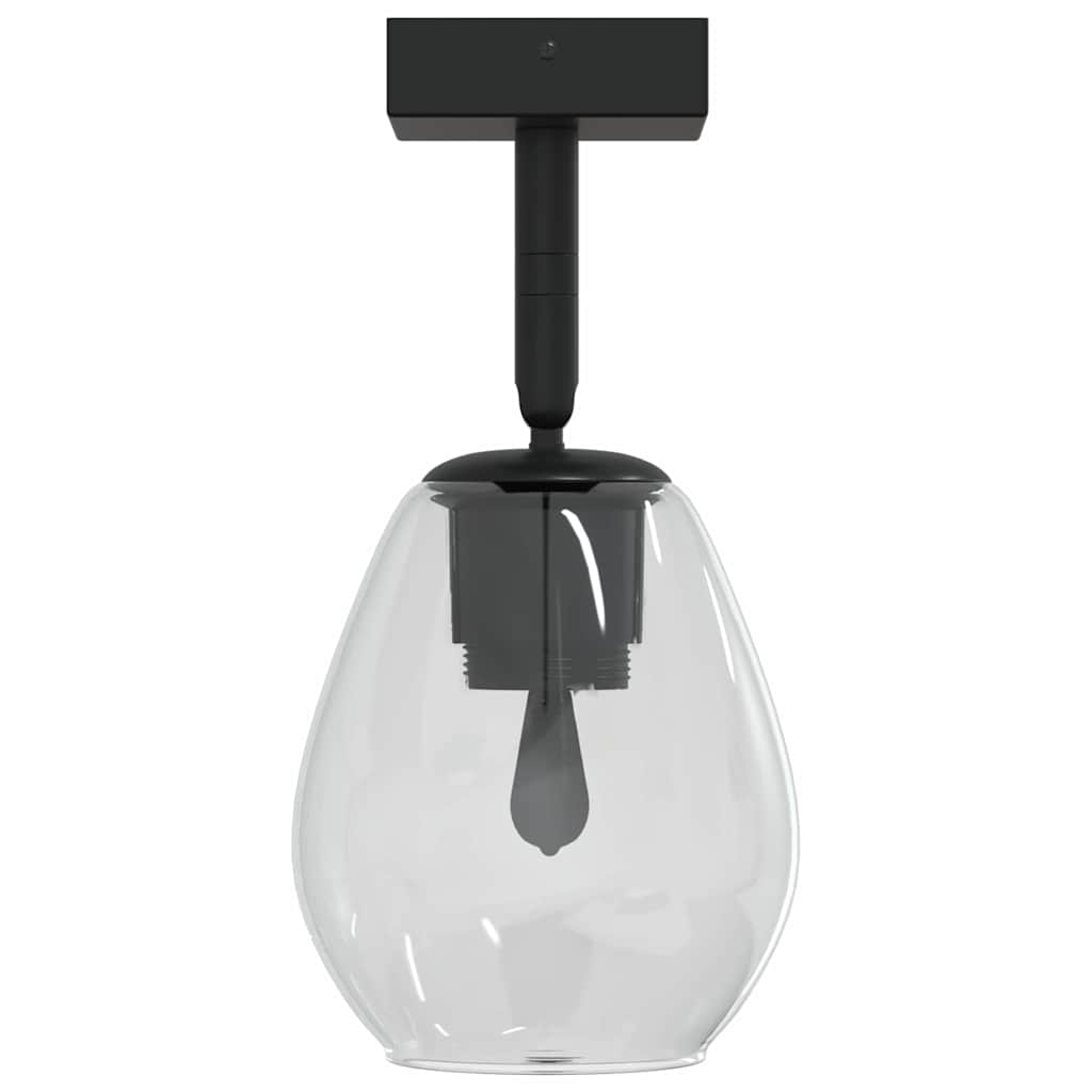 Deckenstrahler Schwarz 13 x 13 x 26 cm Glas und Metall