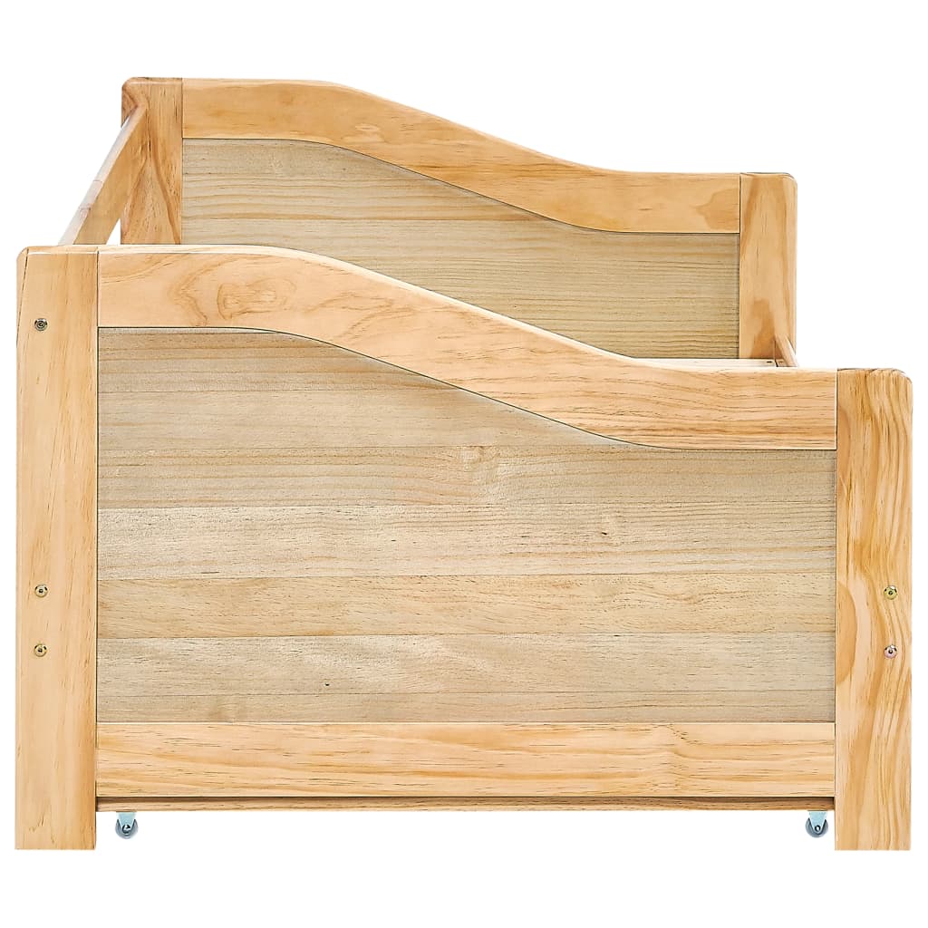 Ausziehsofa Bettgestell Weiß Kiefernholz 90×200 cm