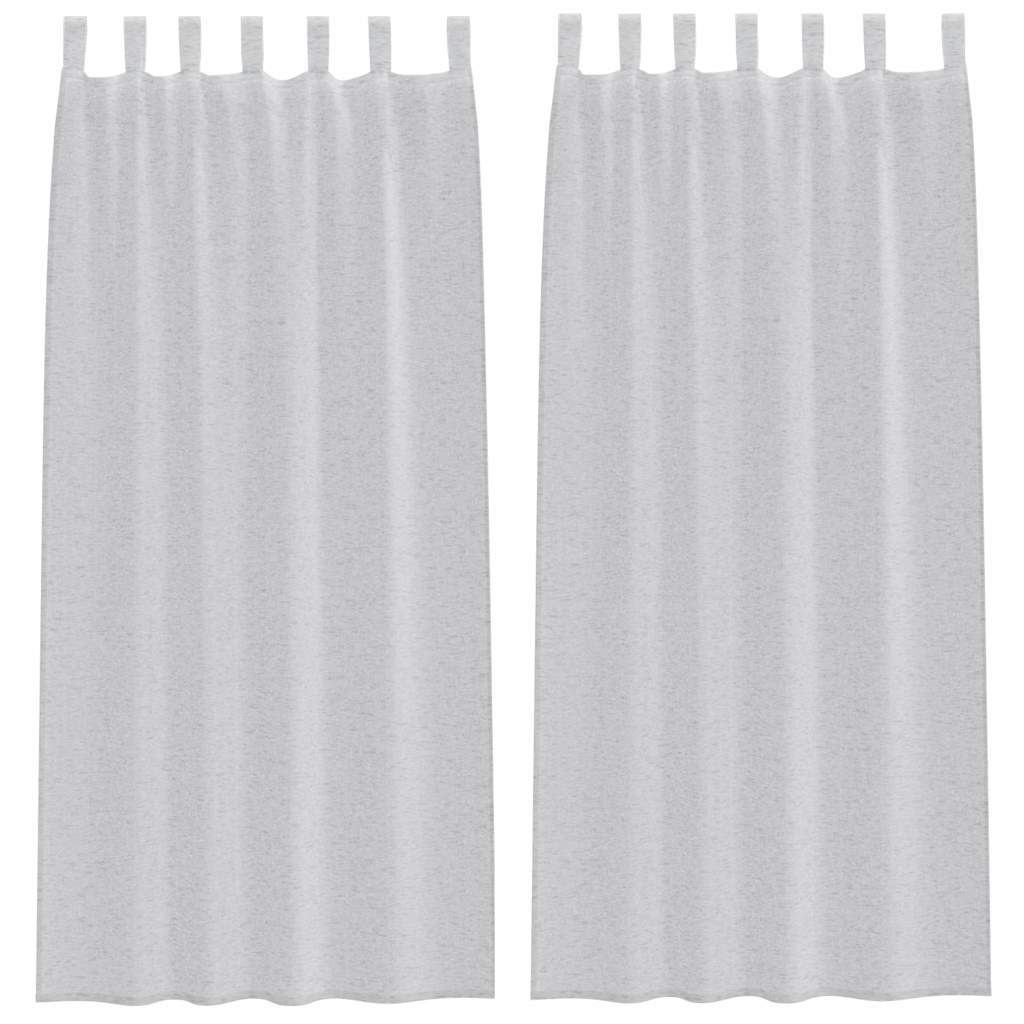 Voile-Vorhang mit Vorhängen 2 pcs Weiß 140 x 140 cm Polyester
