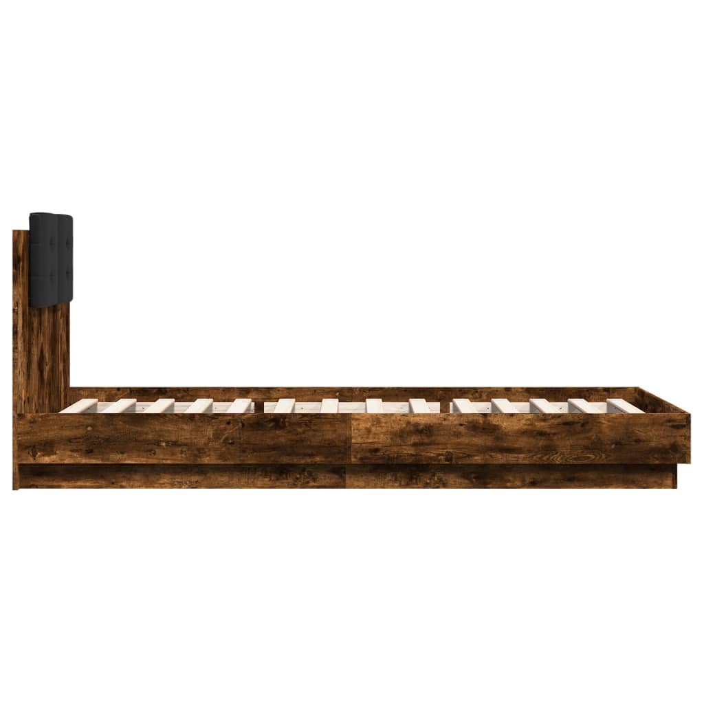 Bettgestell mit Kopfteil Grau Sonoma 180x200 cm Holzwerkstoff