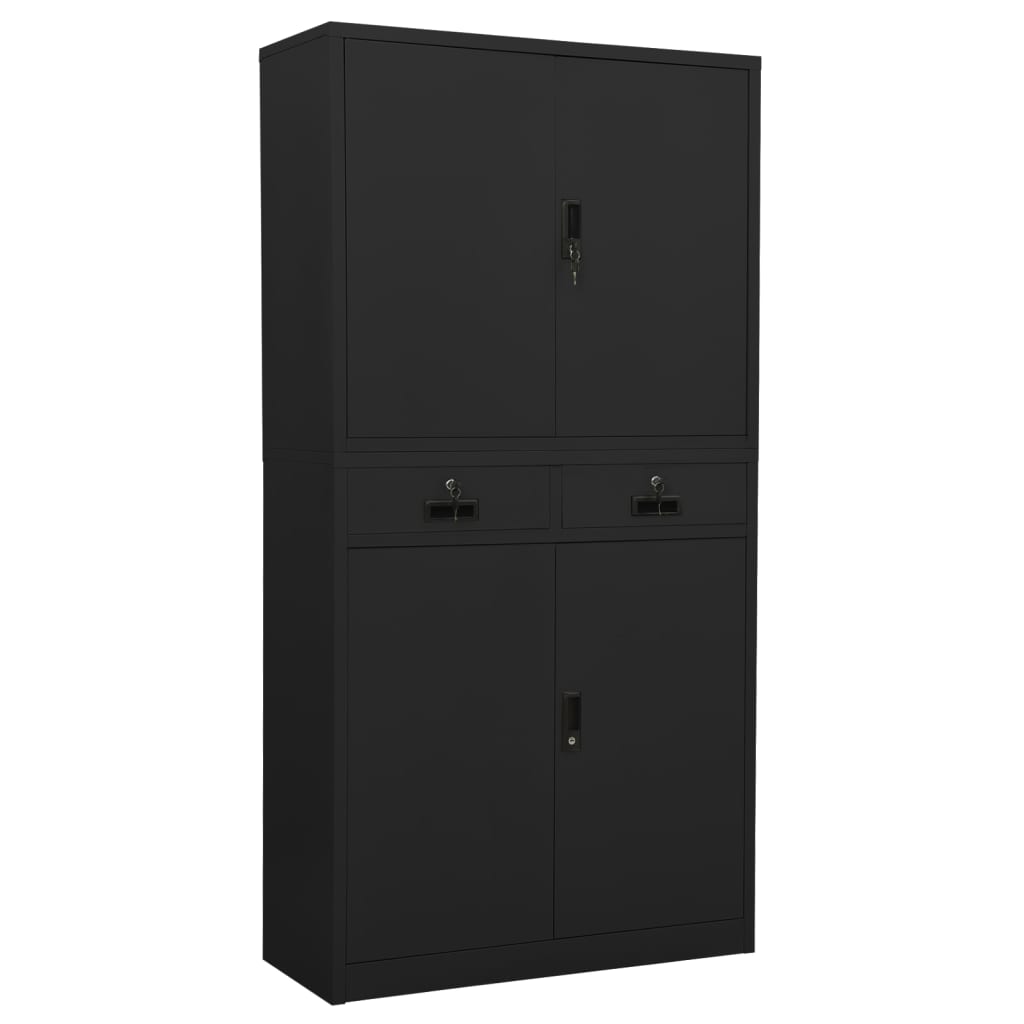Büroschrank Weiß 90x40x180 cm Stahl