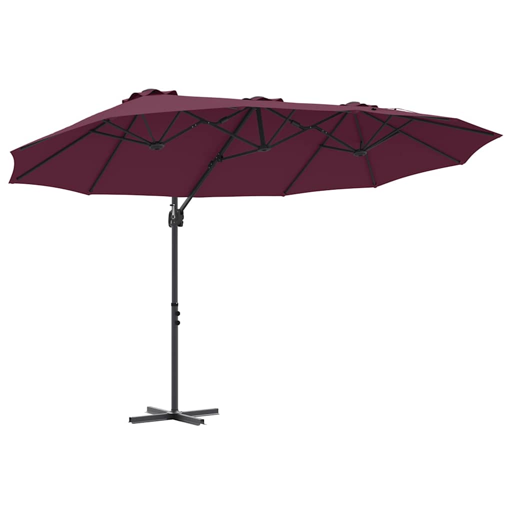 Sonnenschirm Sand 372 x 198 x 243 cm Polyester und Aluminium