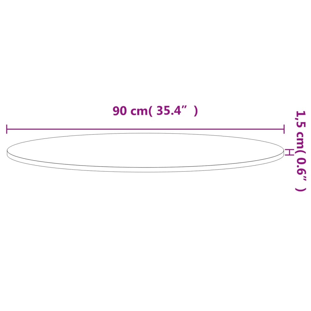 Tischplatte Ø30x1,5 cm Rund Massivholz Buche