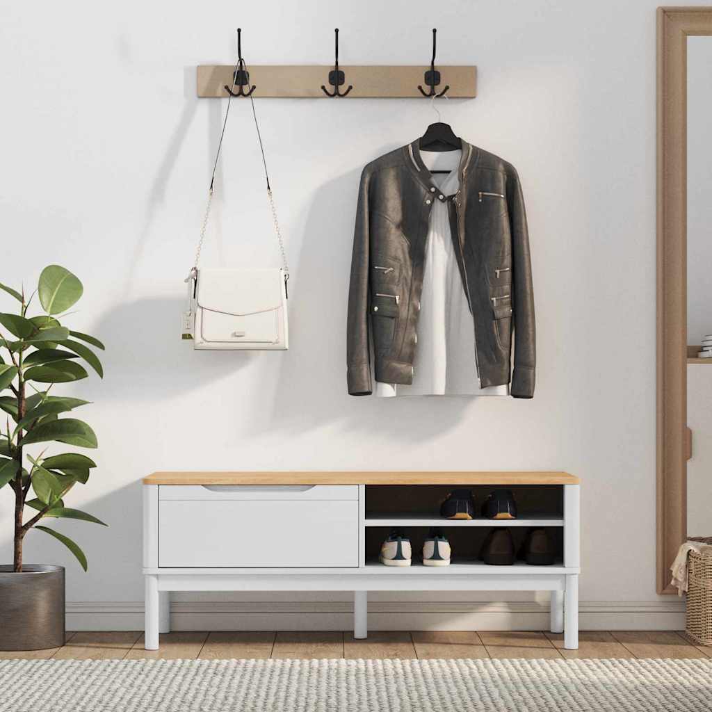Flurbank FLORO Wachsbraun 115 x 40 x 45 cm Massivholz Kiefer