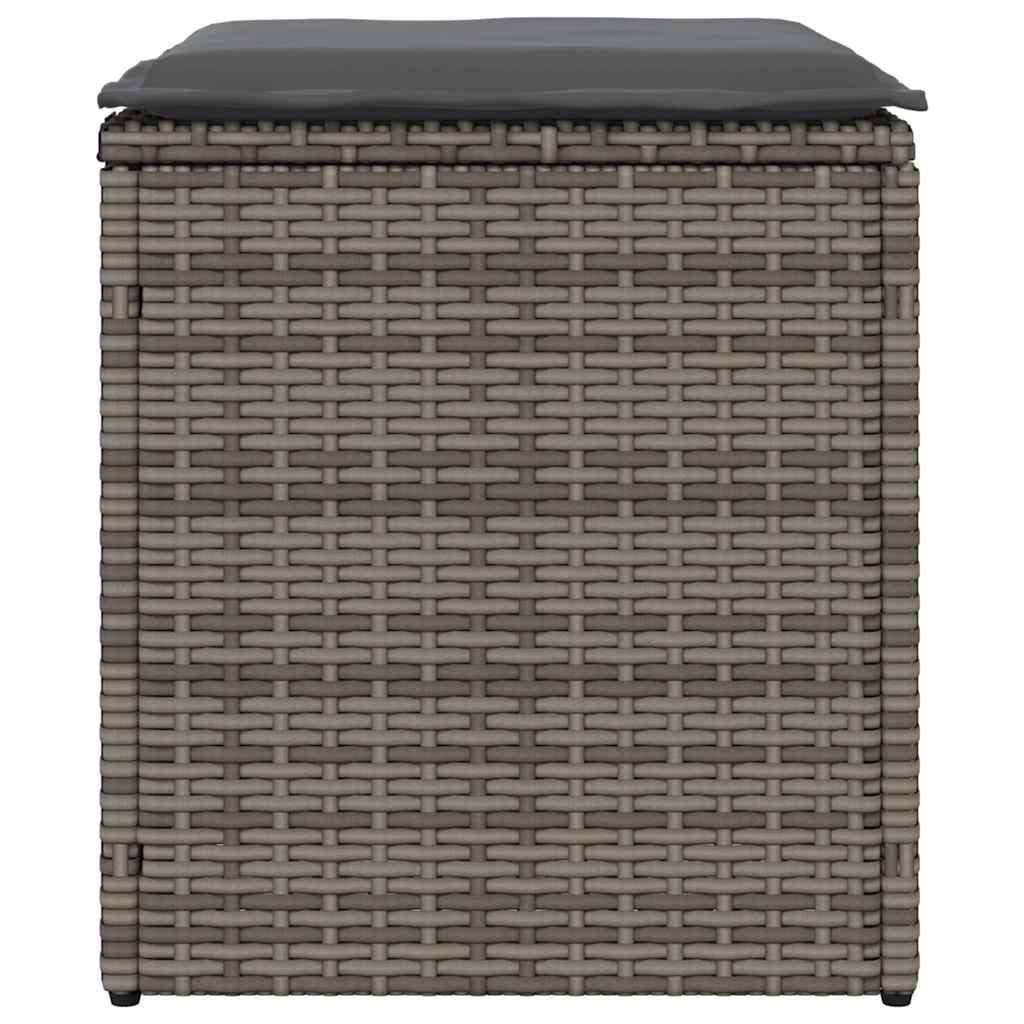 Gartenhocker mit Kissen 2 Stk. Schwarz 40x40x43 cm Poly Rattan