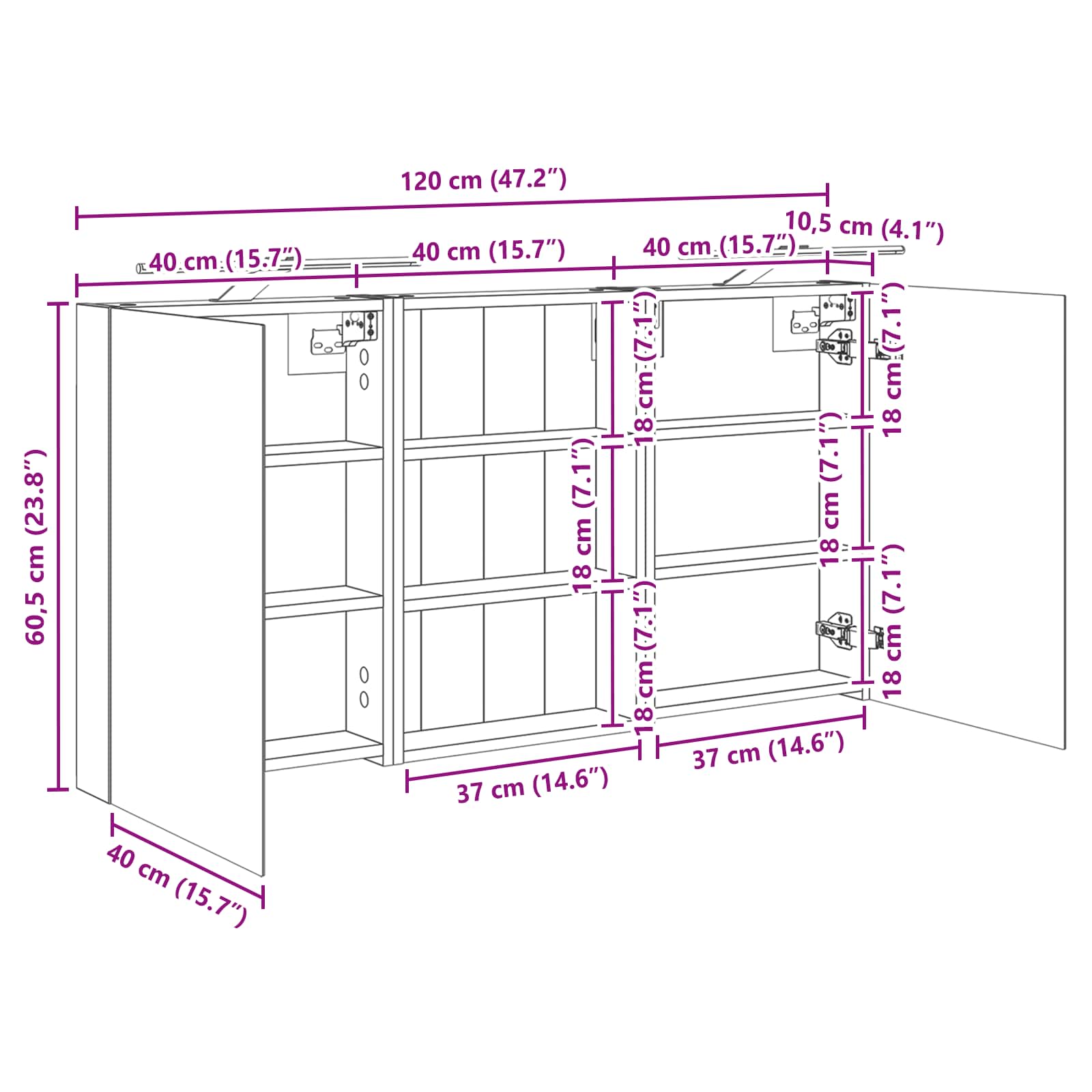 Badezimmerschrank-Set 3 pcs 80 x 10,5 x 50 cm Holzwerkstoff