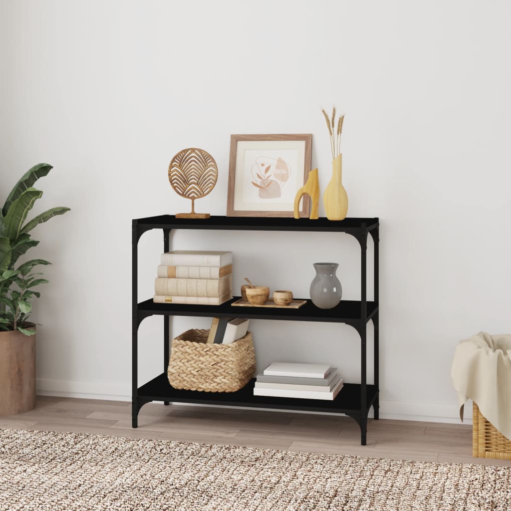 Bücherregal Schwarz 40x33x70,5 cm Holzwerkstoff und Stahl