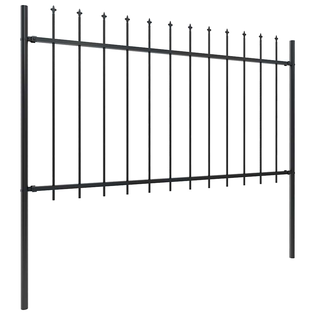 Gartenzaun Woerden mit Speerspitze Stahl 181 x 60 cm Schwarz