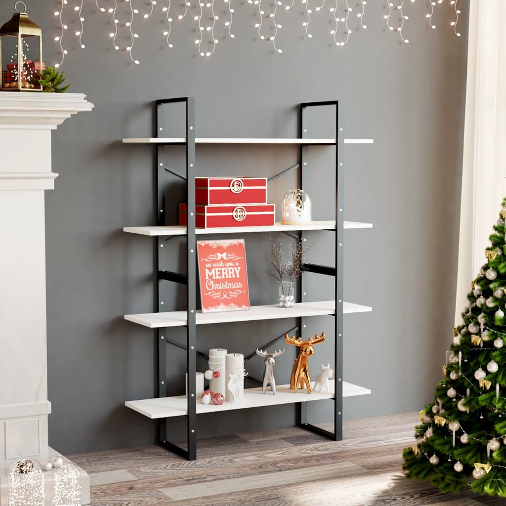 Bücherregal 2 Fächer Weiß 100x30x70 cm Holzwerkstoff
