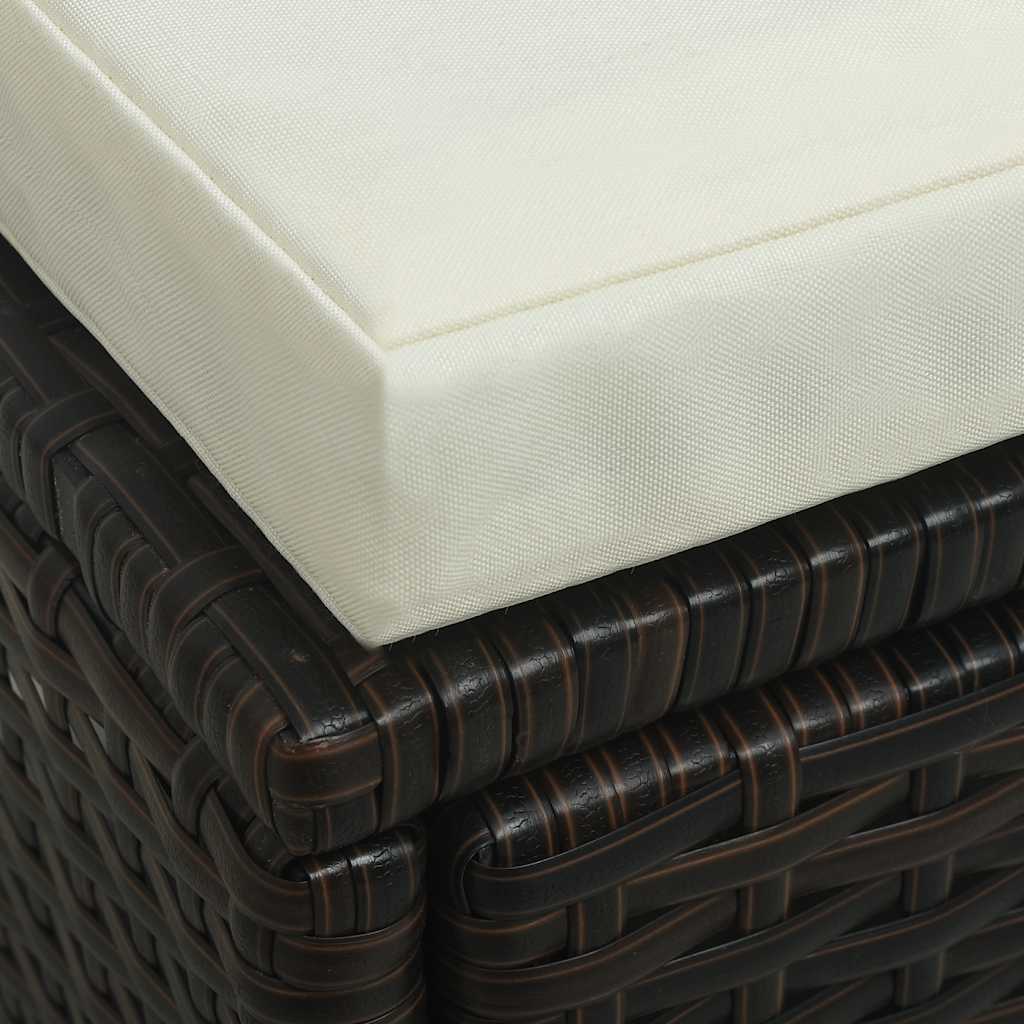 4-tlg. Garten-Lounge-Set mit Polstern Poly Rattan Grau