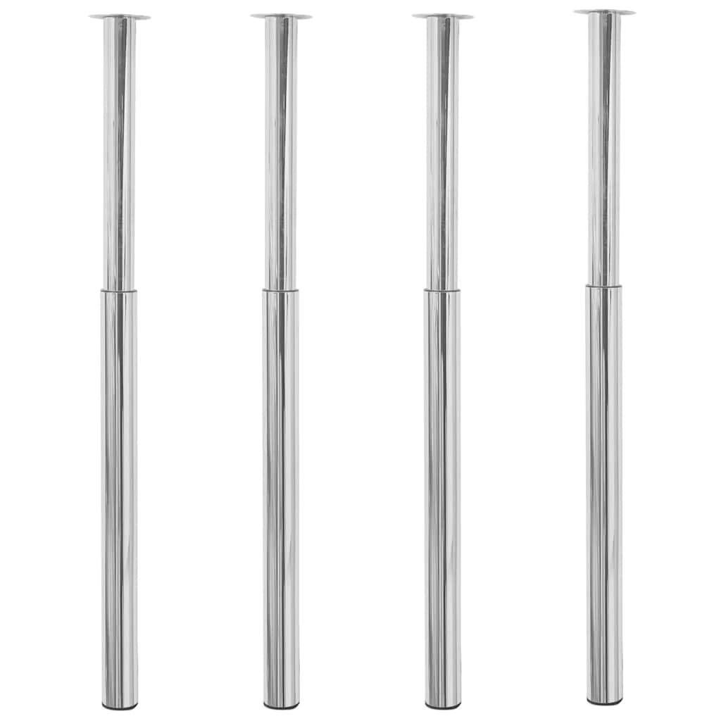 2 x Teleskopfuß Tischfuß Stützfuß Tischbein Chrom 710 mm-1100 mm