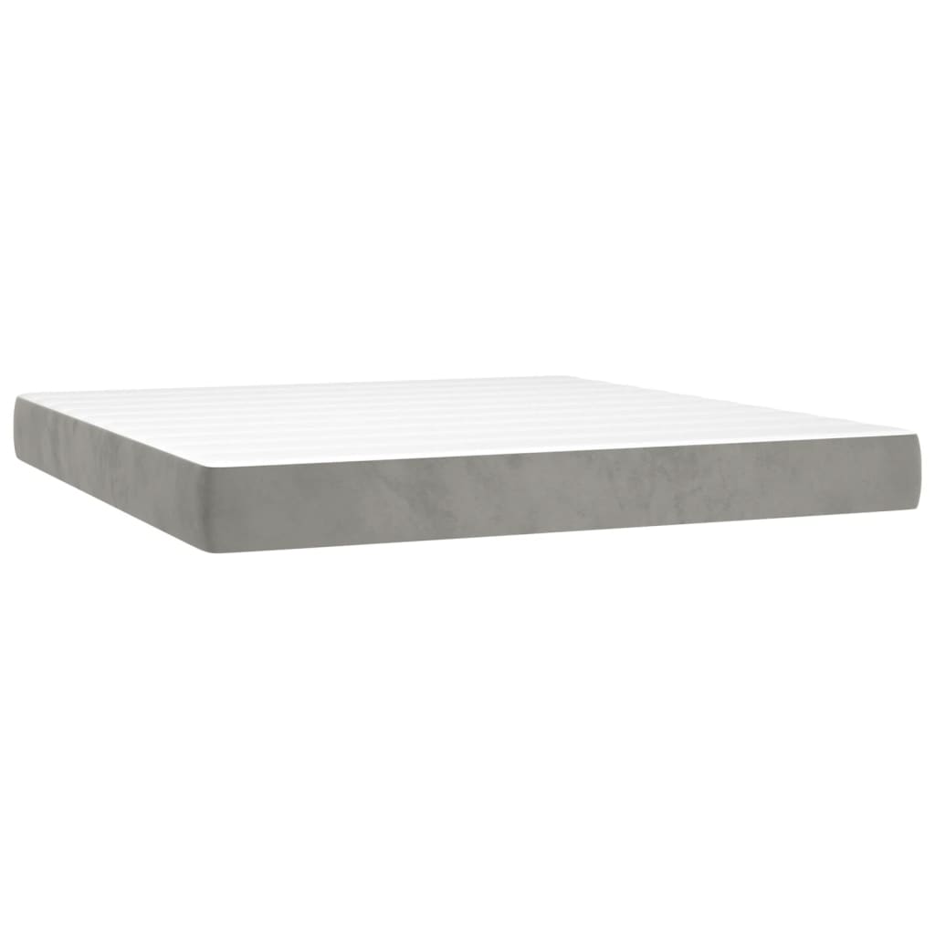 Taschenfederkernmatratze Mittel Hellgrau 100x203x20 cm Samt