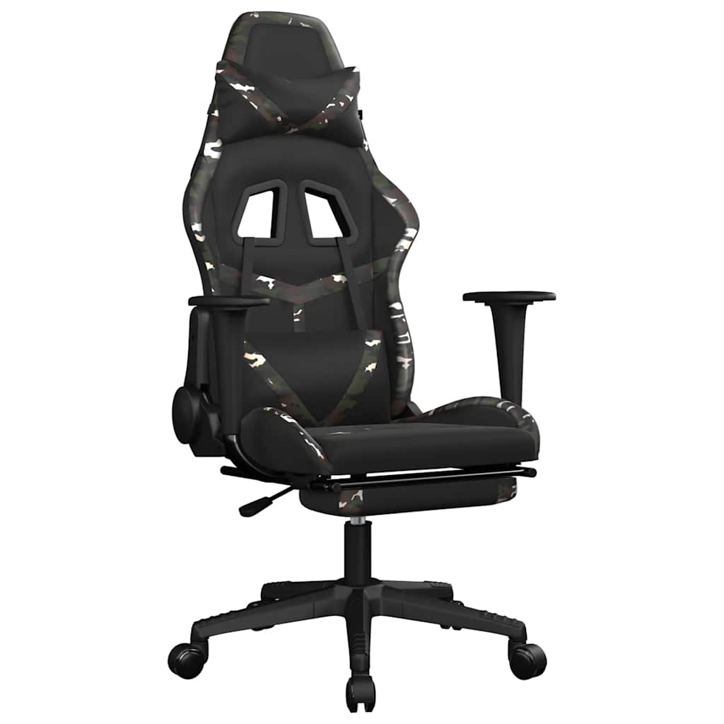 Gaming-Stuhl mit Massagefunktion Schwarz und Grün Kunstleder