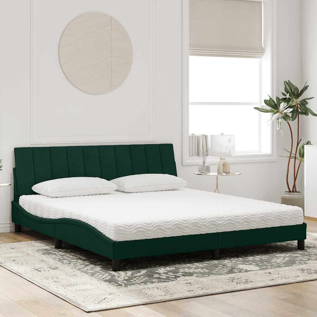 Bett mit Matratze "Hanko" Hellgrau 80x200 cm Samt