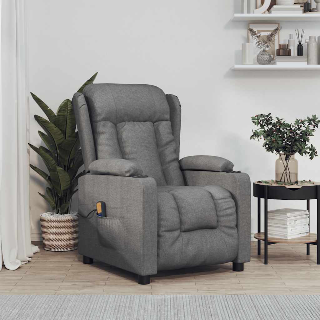 Massagesessel Hellgrau Stoff