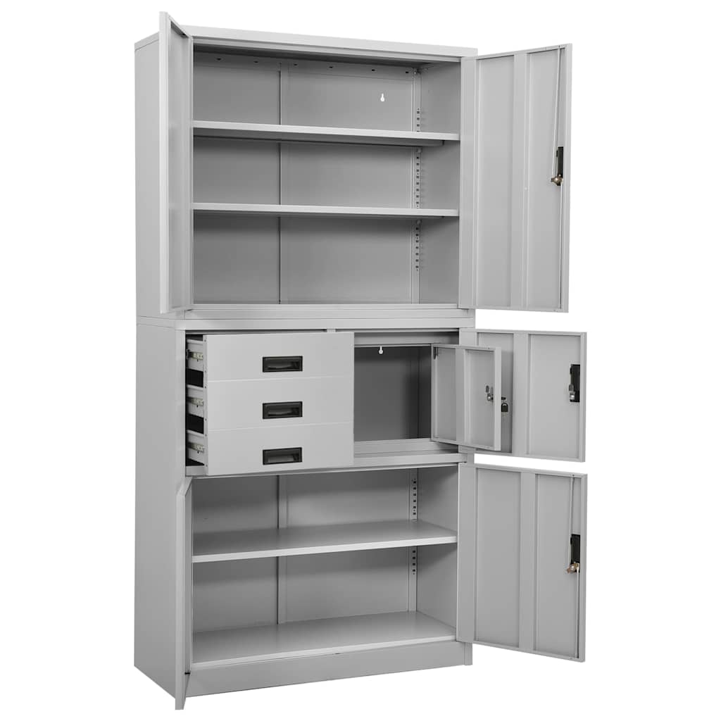 Büroschrank Weiß 90x40x180 cm Stahl