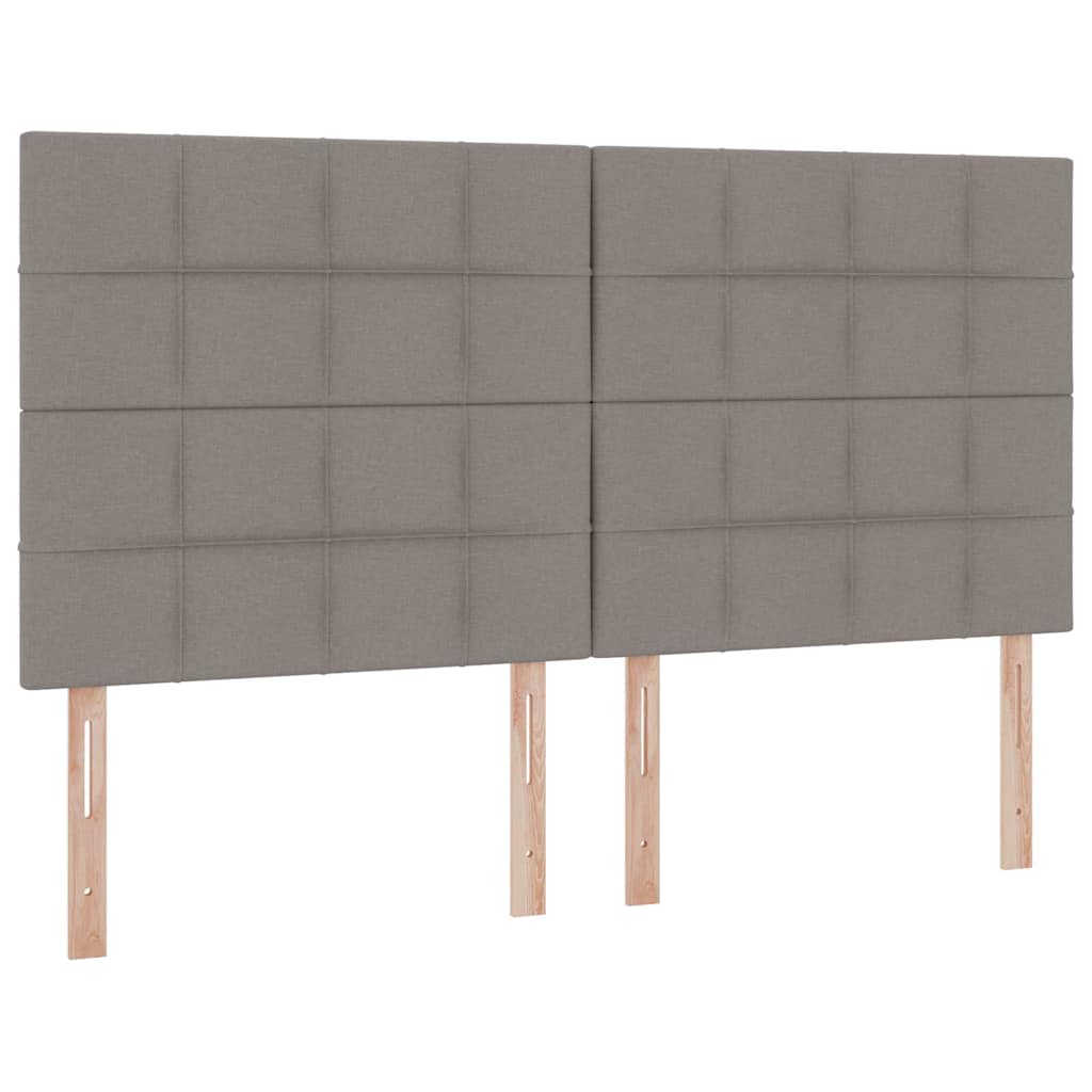 Aufbewahrungsbett mit Kopfteil Hellgrau 180 x 200 cm Stoff