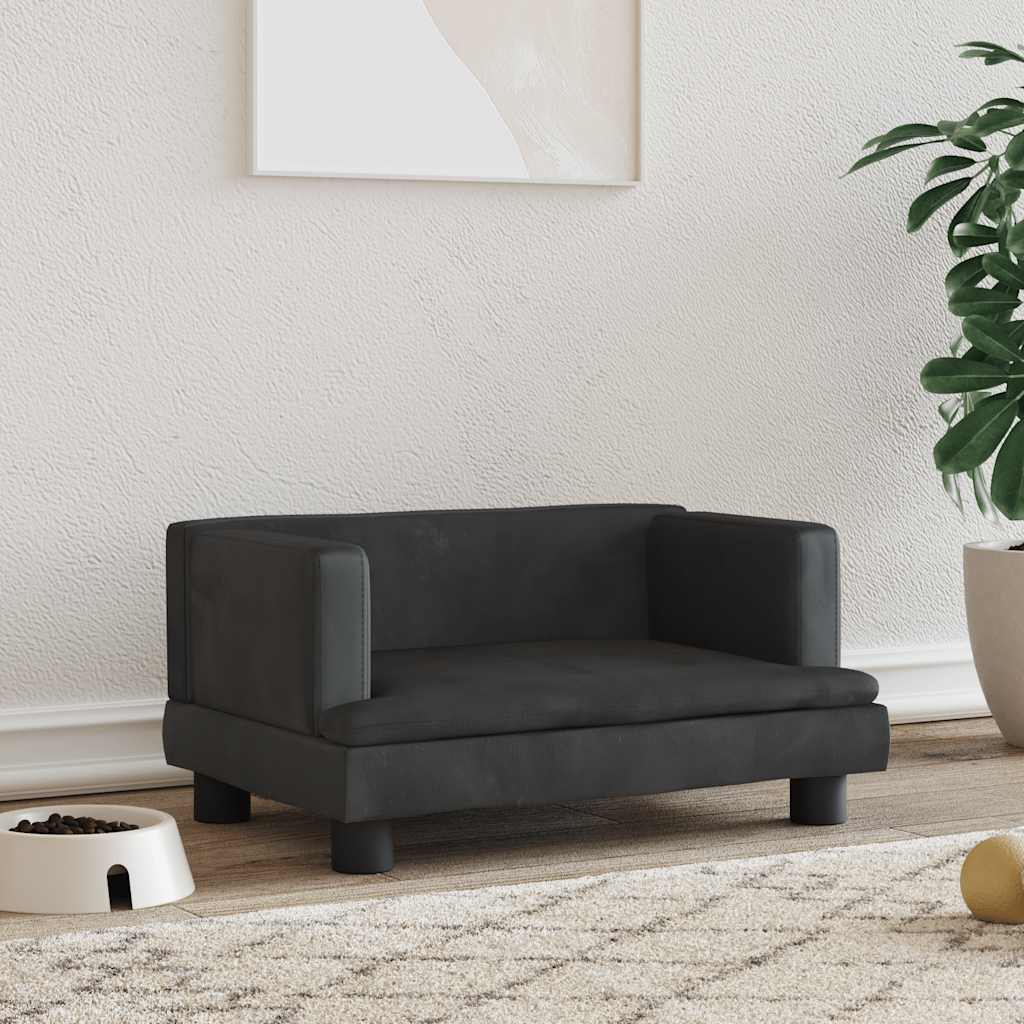 Hundebett Blau 80x45x30 cm Samt