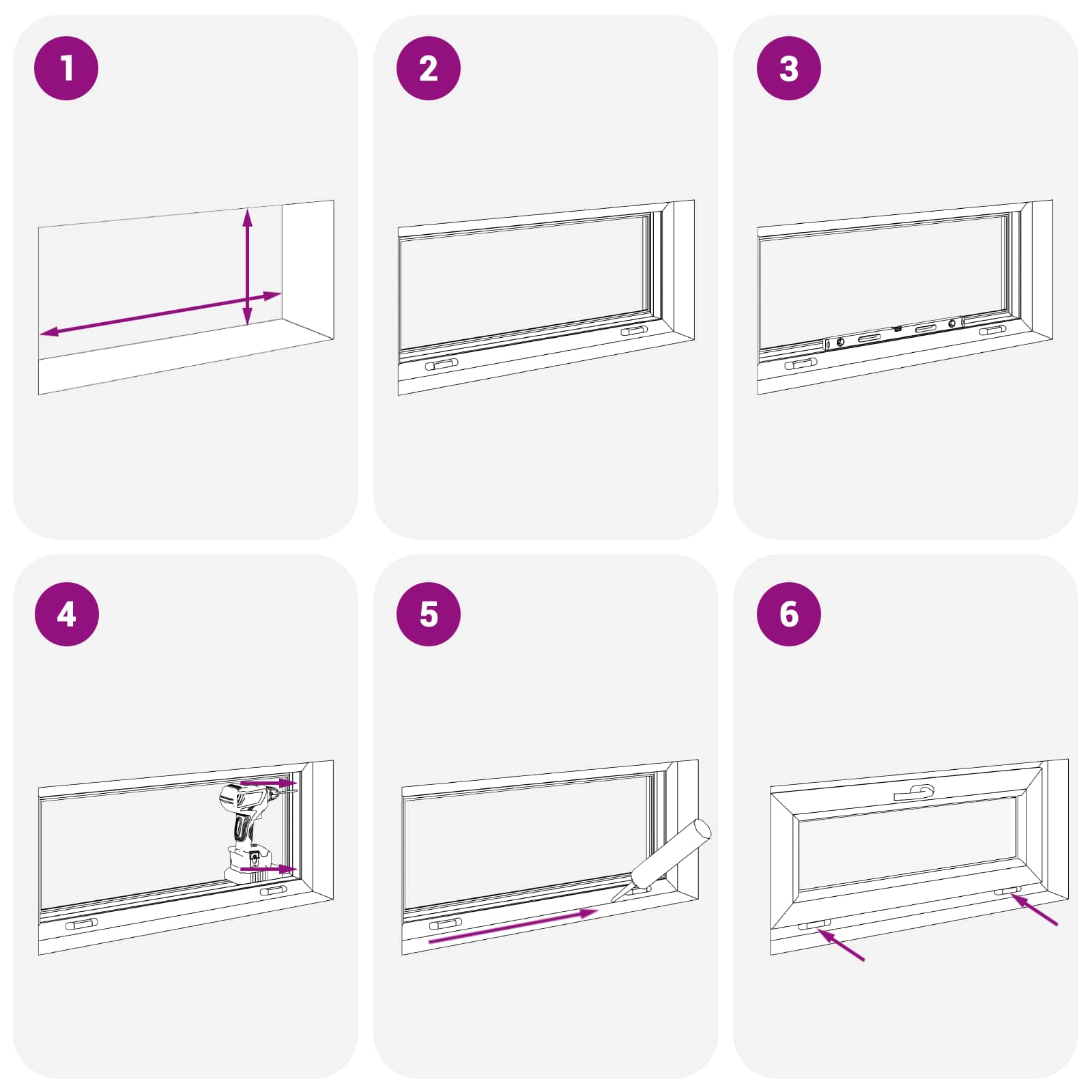 Kellerfenster RISOR 50 x 50 cm PVC und Glas Weiß