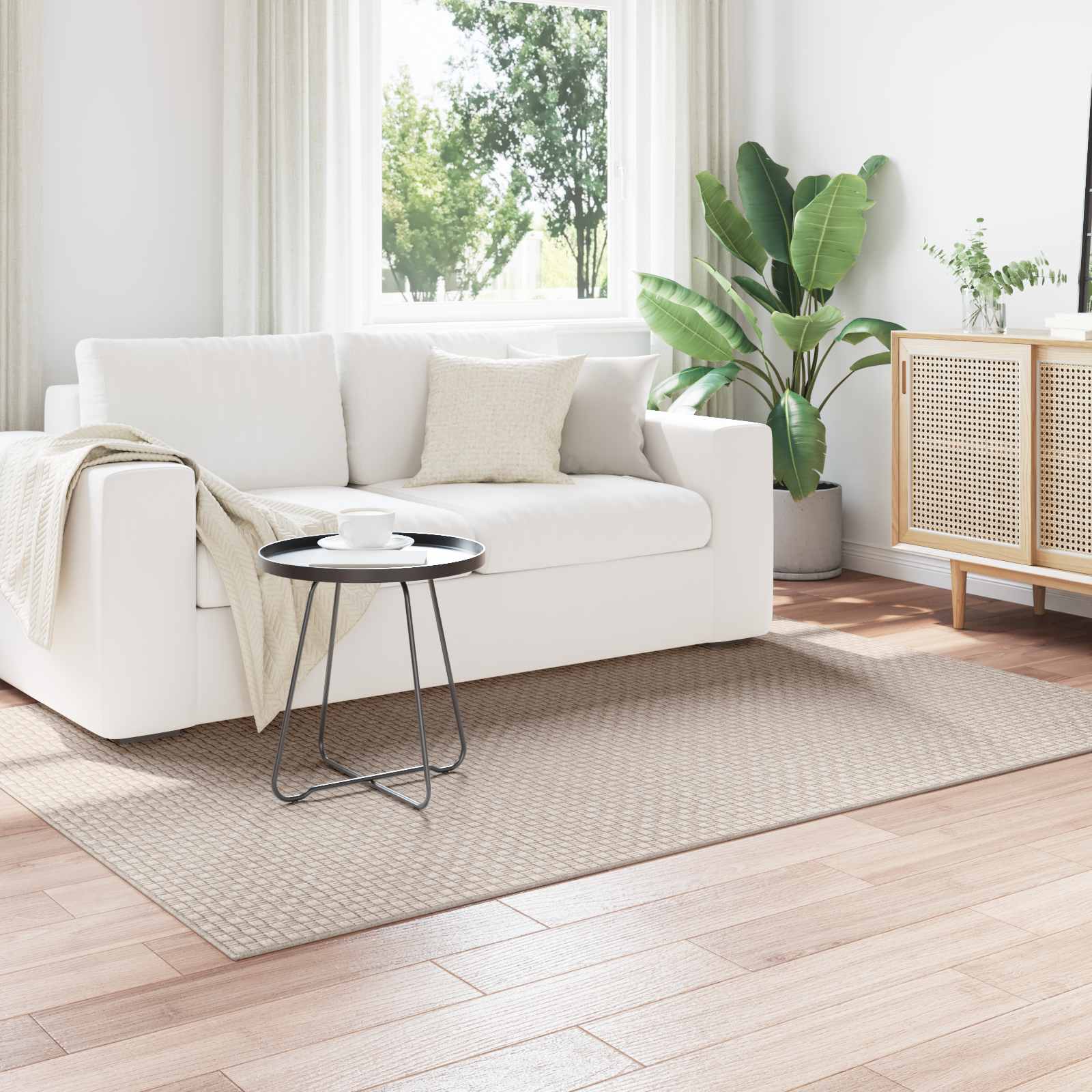 Bereichsteppiche Rechtwinklig FARO Creme 150 x 80 cm Polyester
