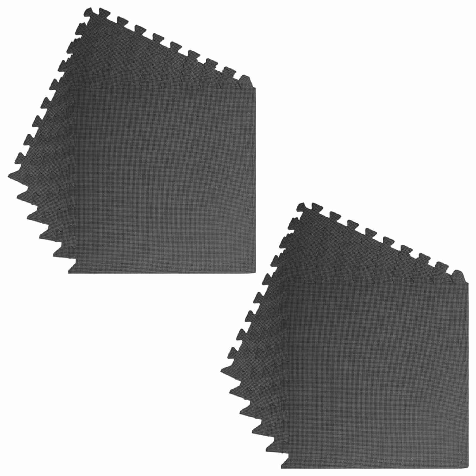 Pool Bodenteppich 6 pcs Schwarz 2,16 ㎡ EVA-Schaum