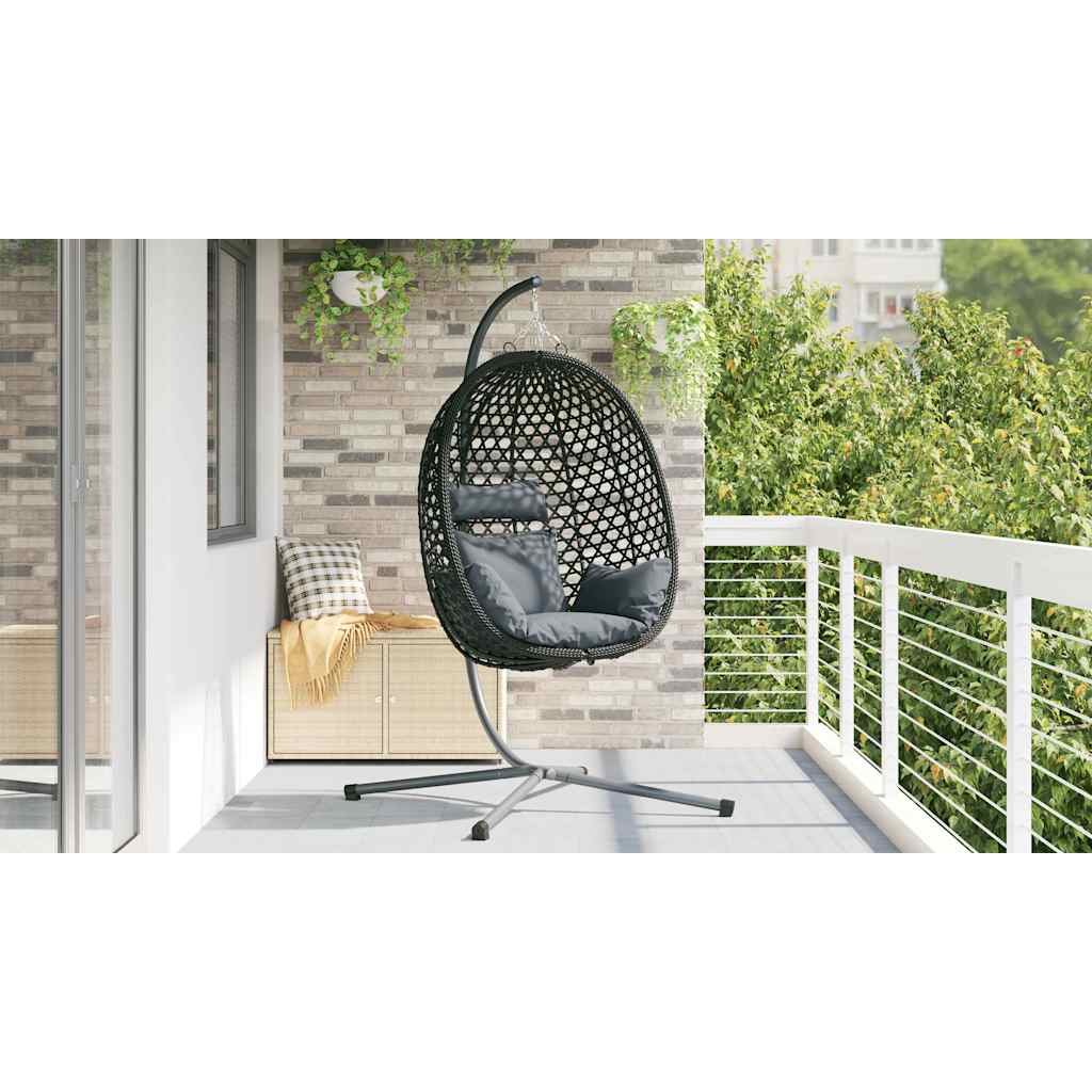 Hängendes Ei-Stuhl Hellcreme 104 x 100 x 191 cm Poly-Rattan