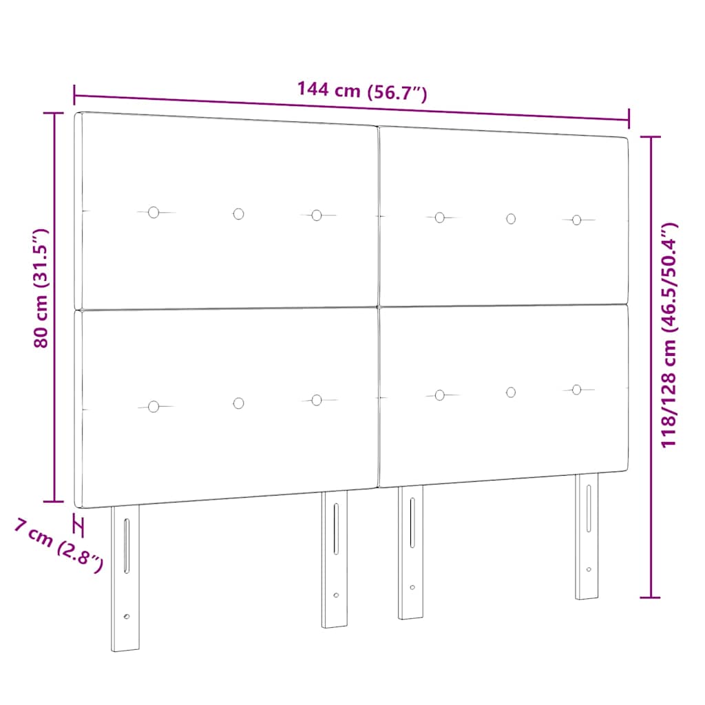 Kopfteil Hellgrau 80 cm Samt