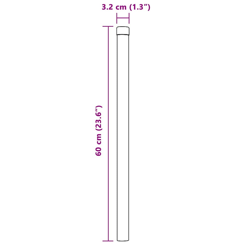 Zaunpfosten 2 pcs Grün 50 cm Pulverbeschichteter Stahl