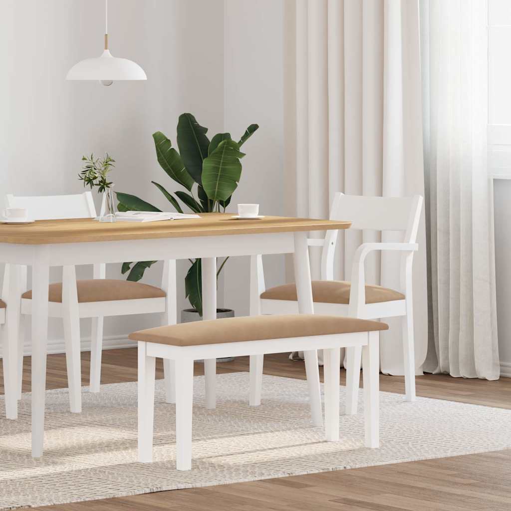 Bank 90 cm Braun Massivholz Gummibaum