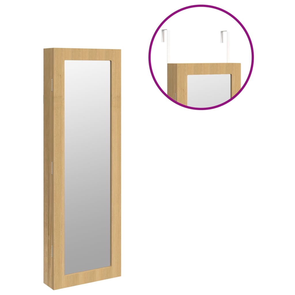 Schmuckschrank mit Spiegel Wandmontage Weiß 30x8,5x90 cm