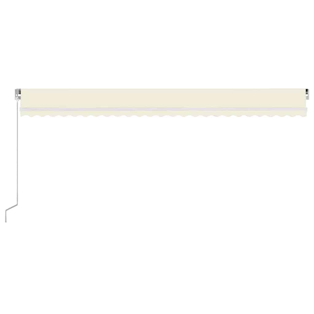 Markise Manuell Einziehbar mit LED 300x250 cm Blau und Weiß