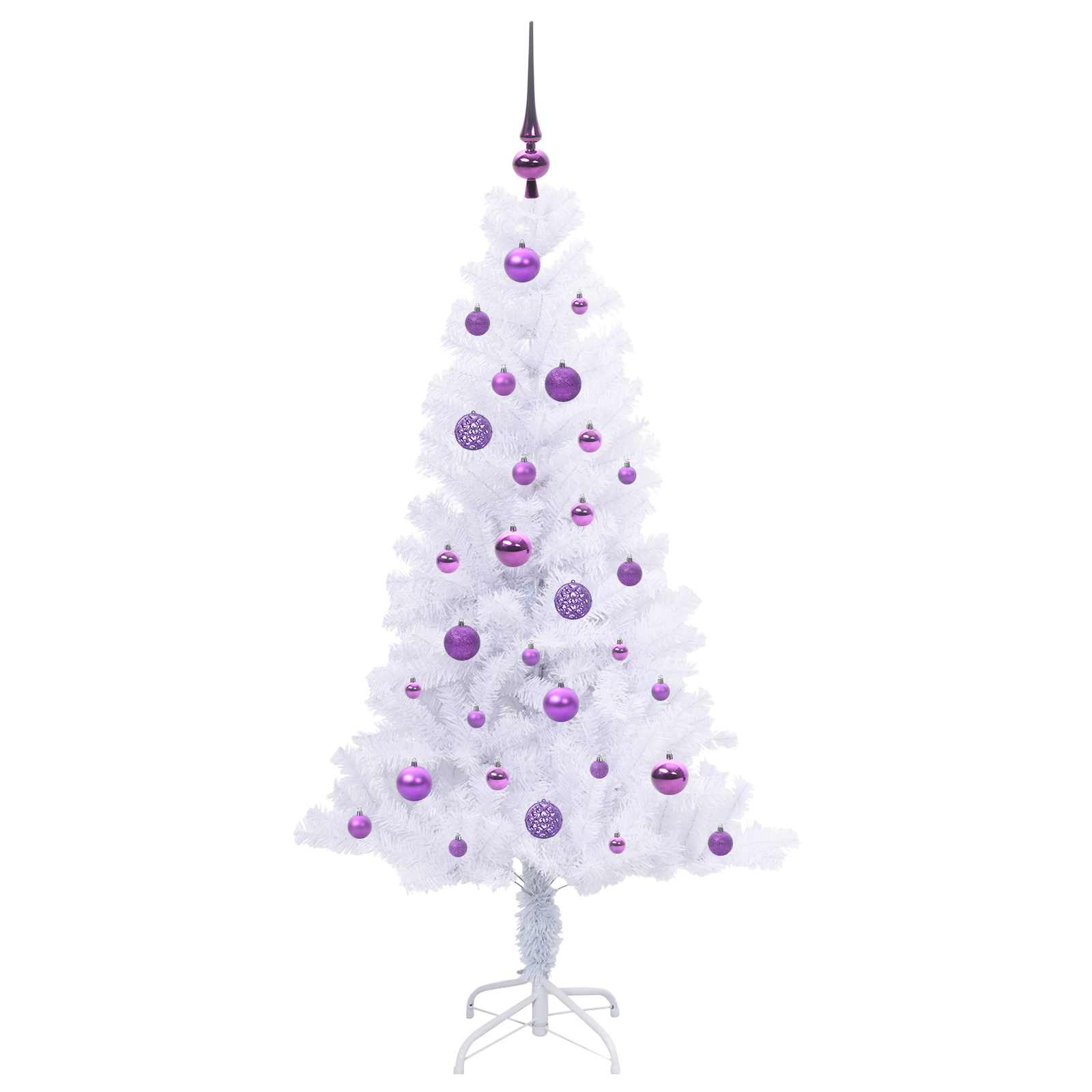 Künstlicher Weihnachtsbaum Weiß 120 cm PVC und Stahl