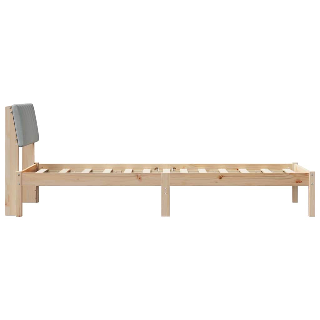 Bettgestell Braun und hellgrau 200 x 200 cm Massivholz Kiefer