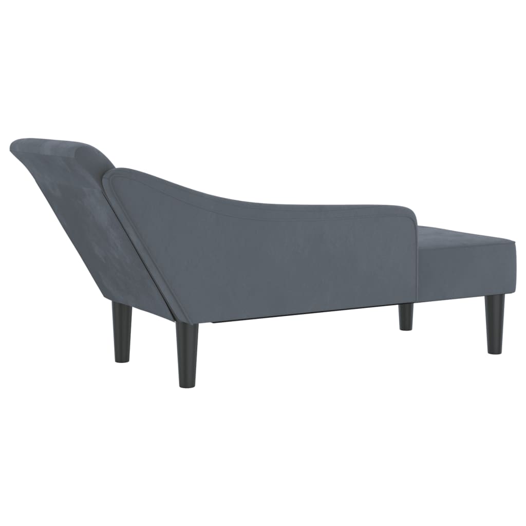 Chaiselongue mit Kissen Rosa Samt