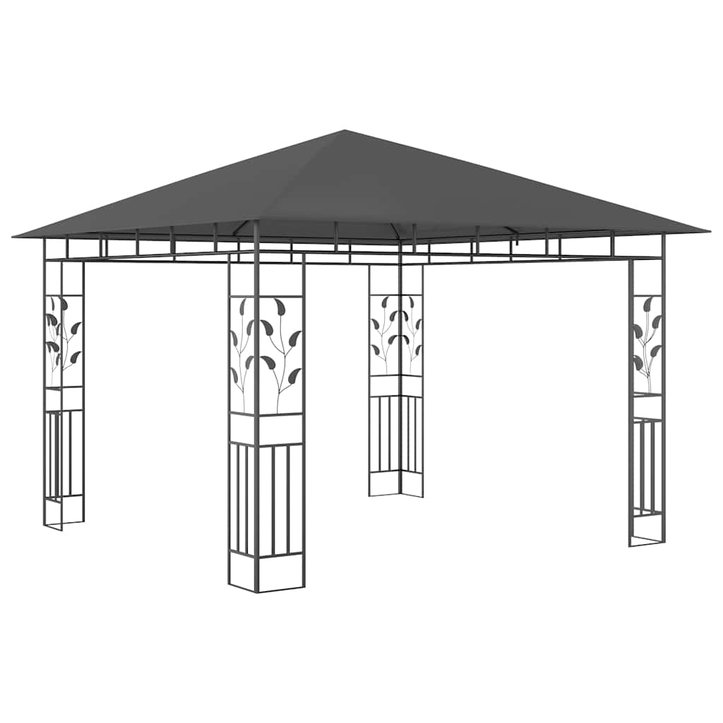 Pavillon mit Moskitonetz & LED-Lichterkette 3x3x2,73m Cremeweiß