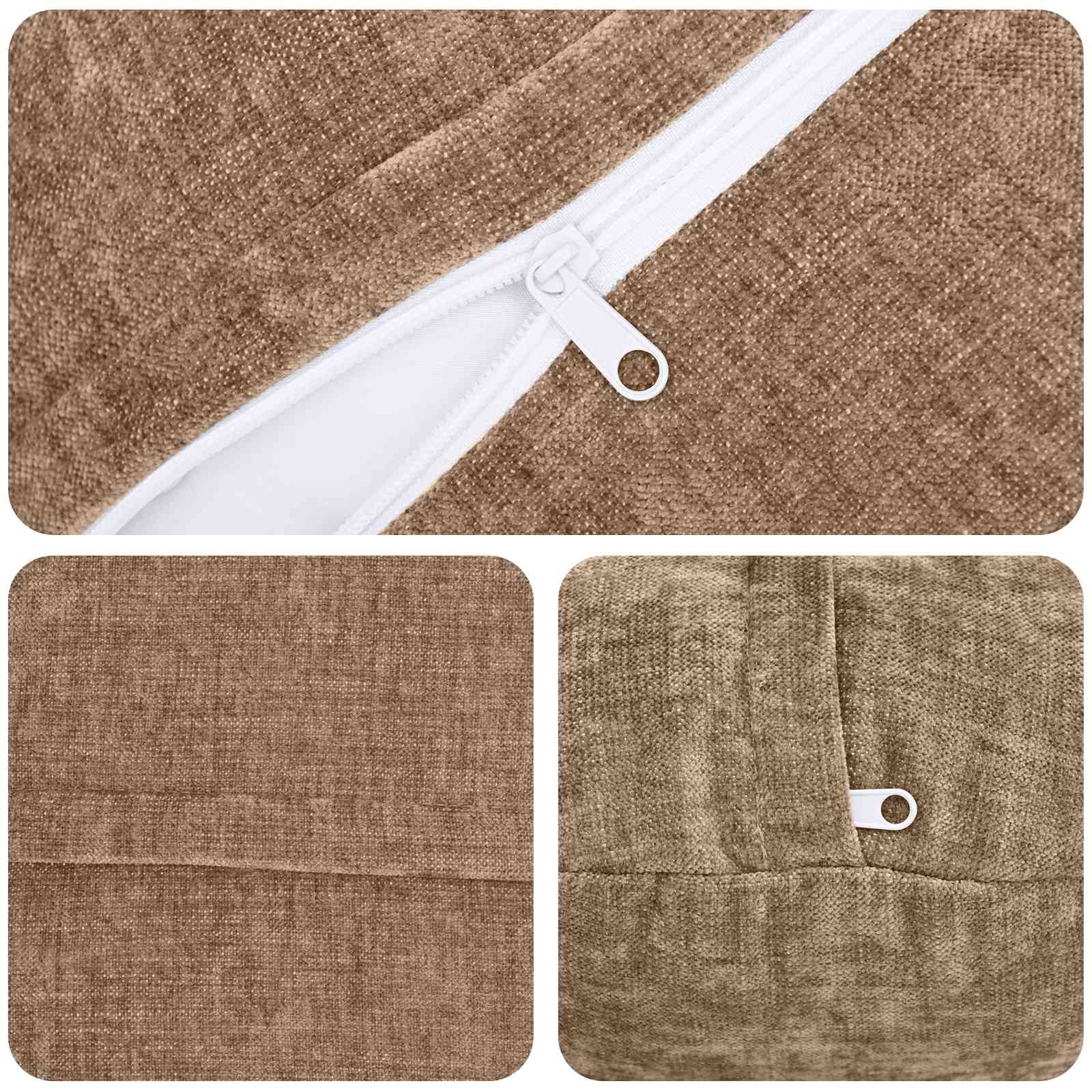 Kissenbezug 6 Stk. HEERLEN Dunkelgrau 30 x 30 cm Chenille-Stoff