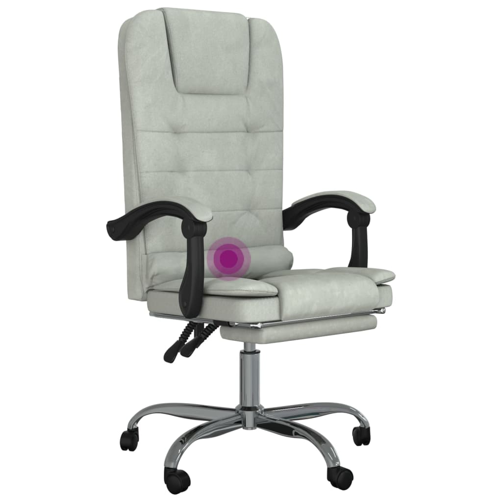 Bürostuhl mit Massagefunktion Dunkelgrau Samt