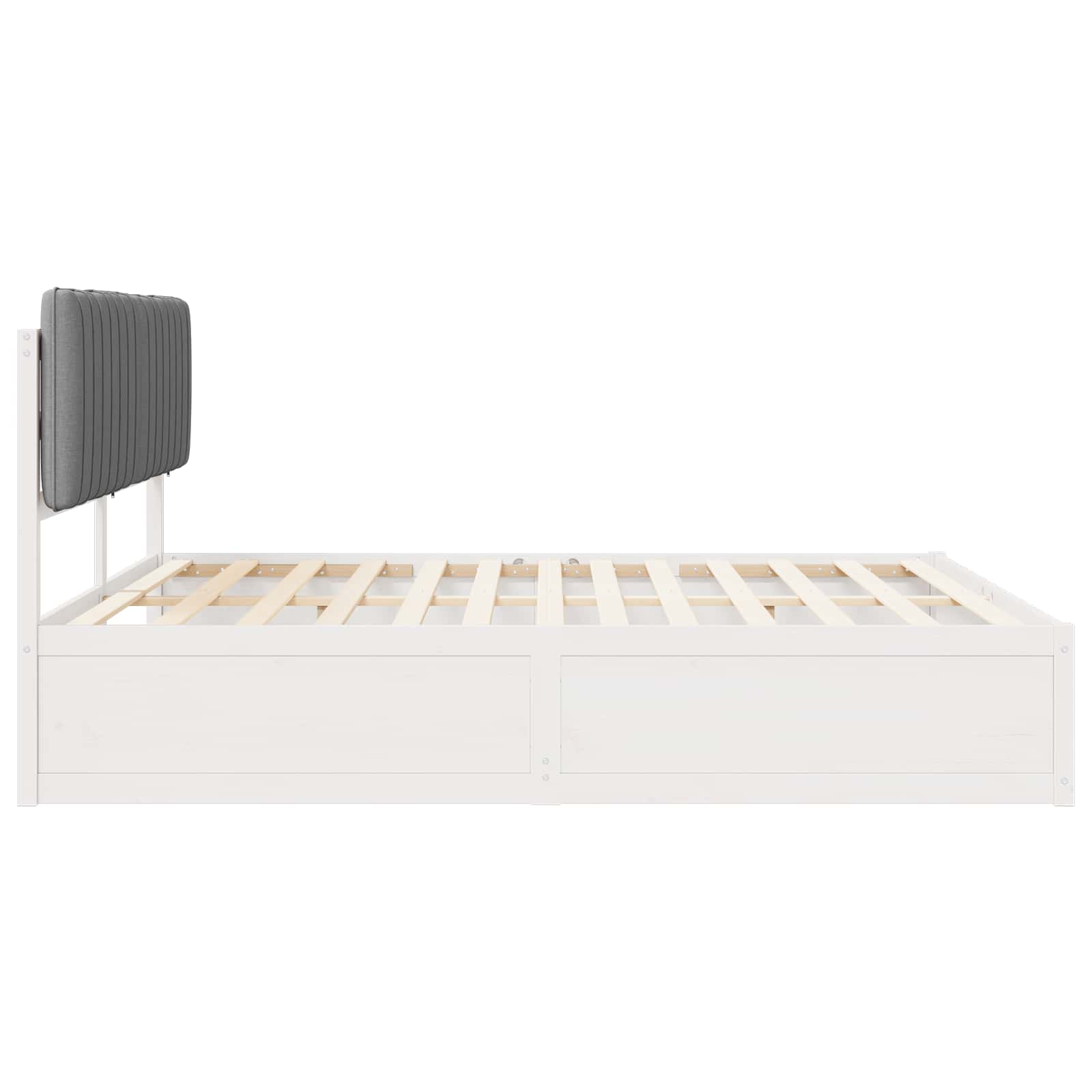 Bettgestell mit gepolstertem Kopfteil Hellgrau 200 x 200 cm