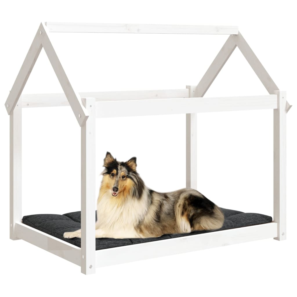 Hundebett Grau 61x50x70 cm Massivholz Kiefer