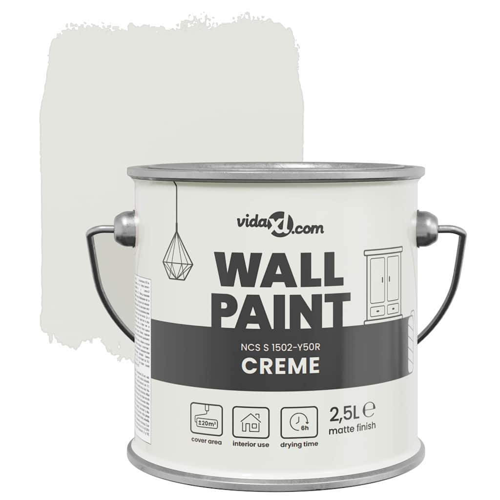 Wandfarbe Grau 2,5 L Wanddruck